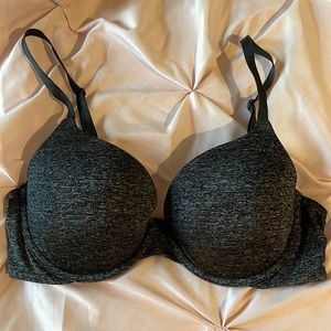 Victoria’s secret heathered black gray padded perfect coverage bra 36C